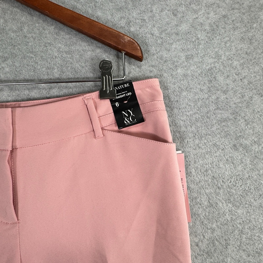 New York Company 7th Ave Signature Straight Leg Pants Size 6 Pink NWT - Picture 2 of 13